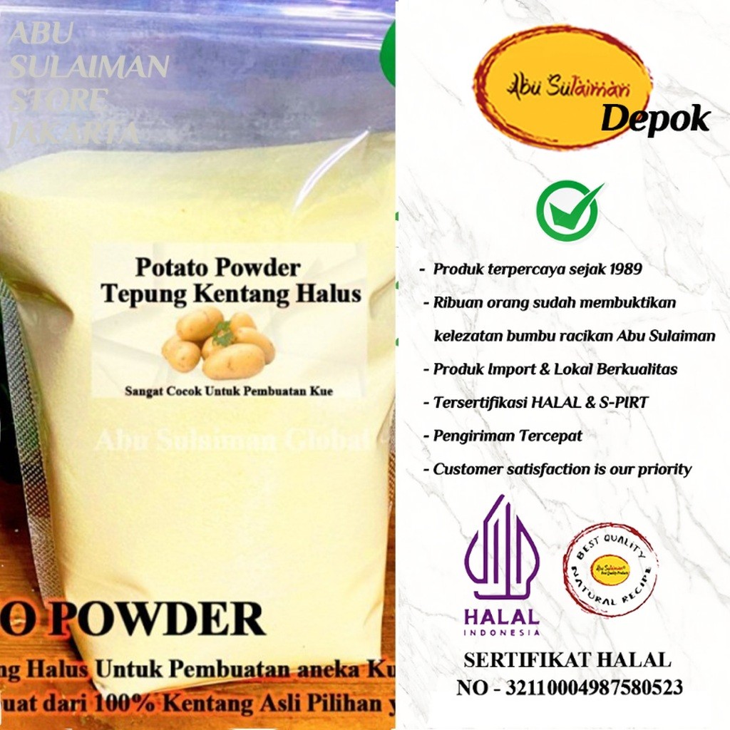 

Premium Potato Powder 50 gr / Tepung Kentang Halus 50 gr / Potato Powder 50 gr / Mashed Long Potato / Potato Flakes Halus 50 gr / Tepung Kentang Long Potato Abu Sulaiman Store Depok