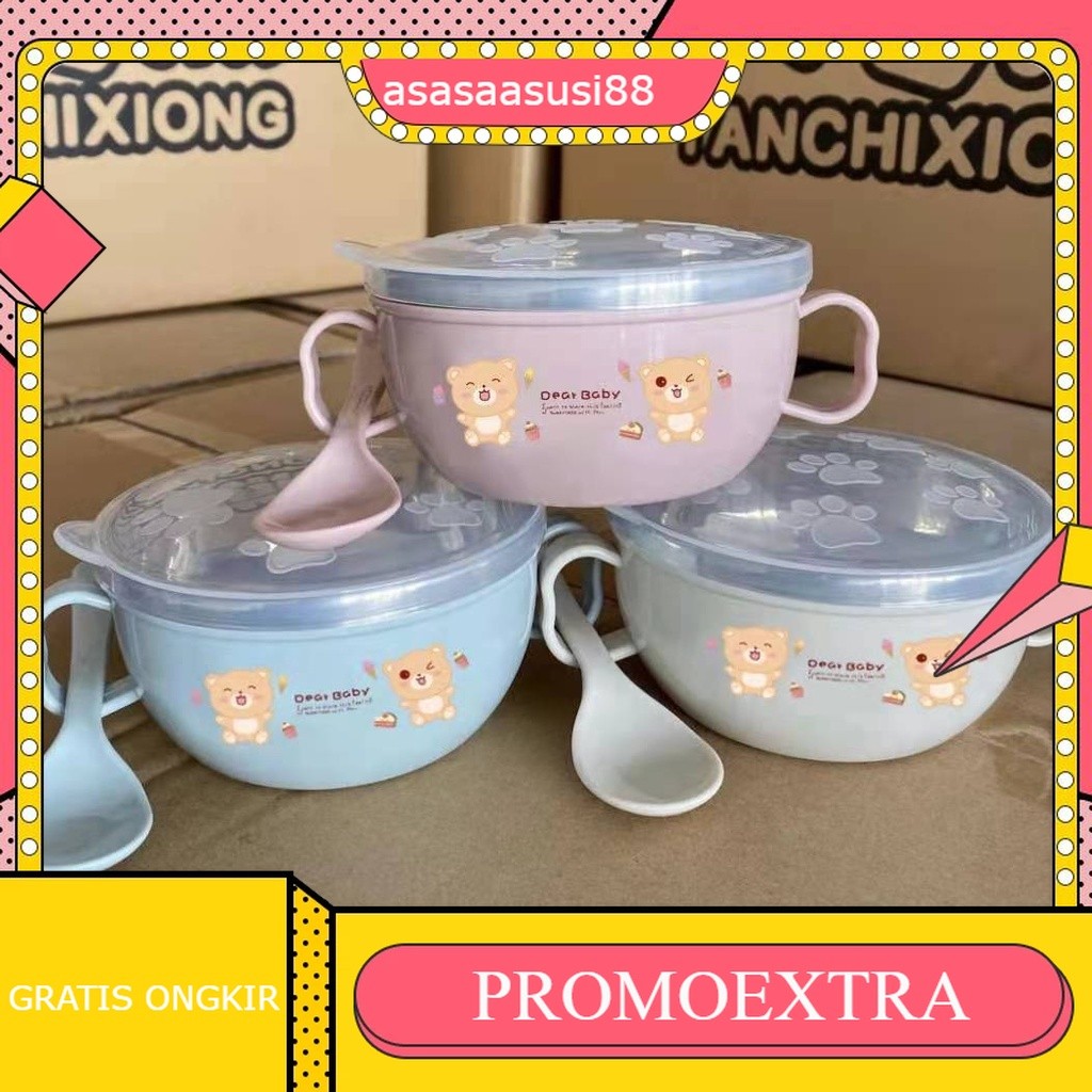 Mangkok Stainless / Mangkok Tutup Kedap Udara Mpasi Anak Bayi