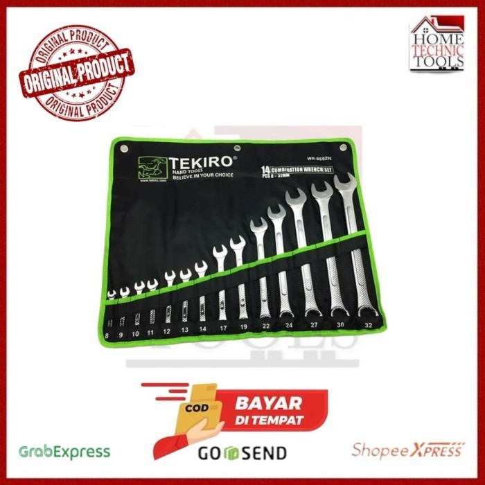 TEKIRO KUNCI 8 - 32 mm / KUNCI RING PAS 8 - 32 mm / RINGPAS 14 PCS /COMBINATION WRENCH