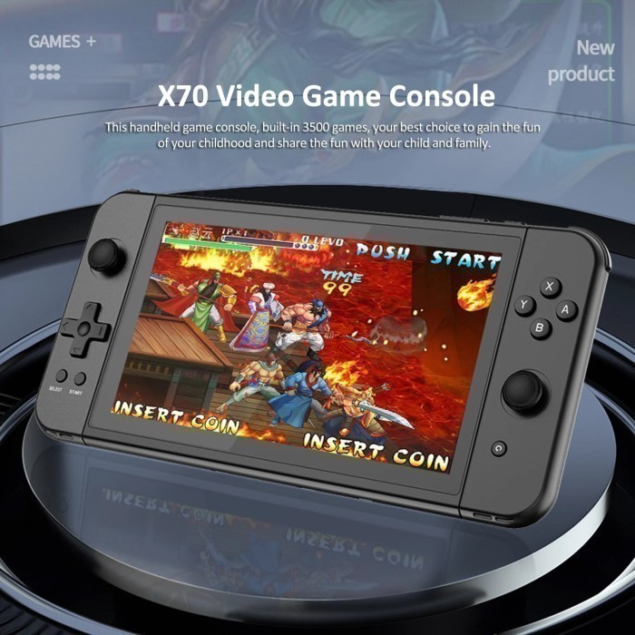 Sky88 POWKIDDY X70 Video Game Console Handheld Dual Joystick Built-in 3500 Games 7 inch