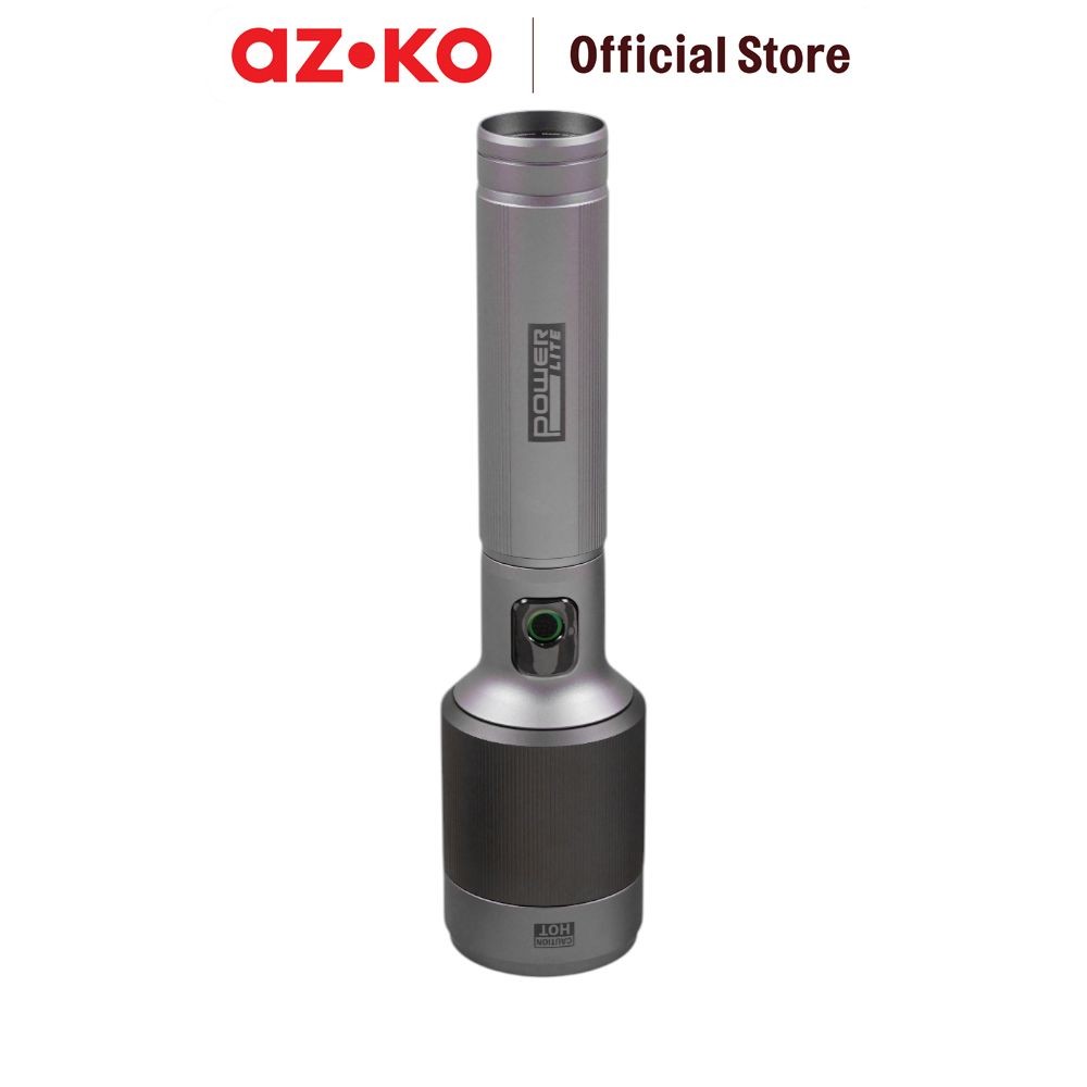 AZKO Powerlite Senter Rechargeable 60 watt 3.500 Lumen - Silver Flashlight Emergency Lamp Lampu Camp