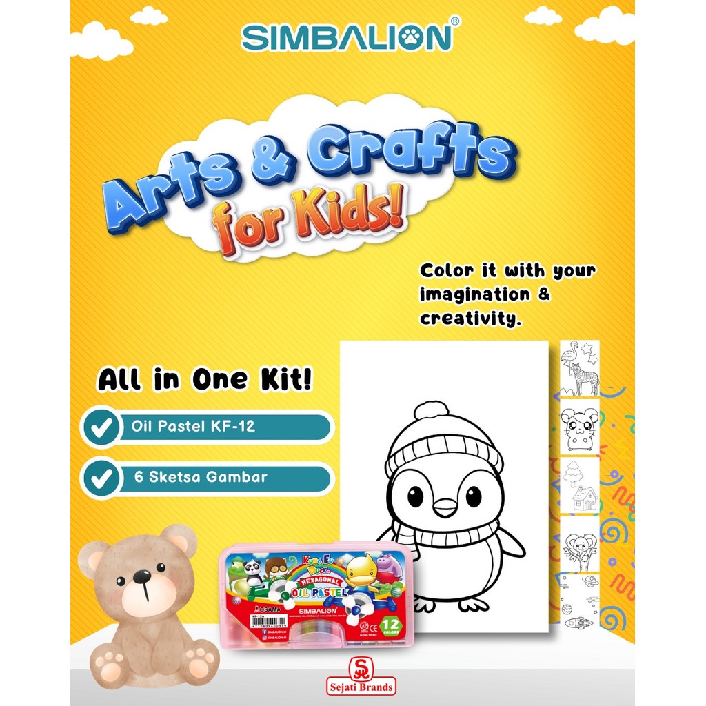 

Paket Crafting Anak Krayon Oil Pastel 12 Warna dan 6 pcs Sketsa Gambar | Paket Craft & Art