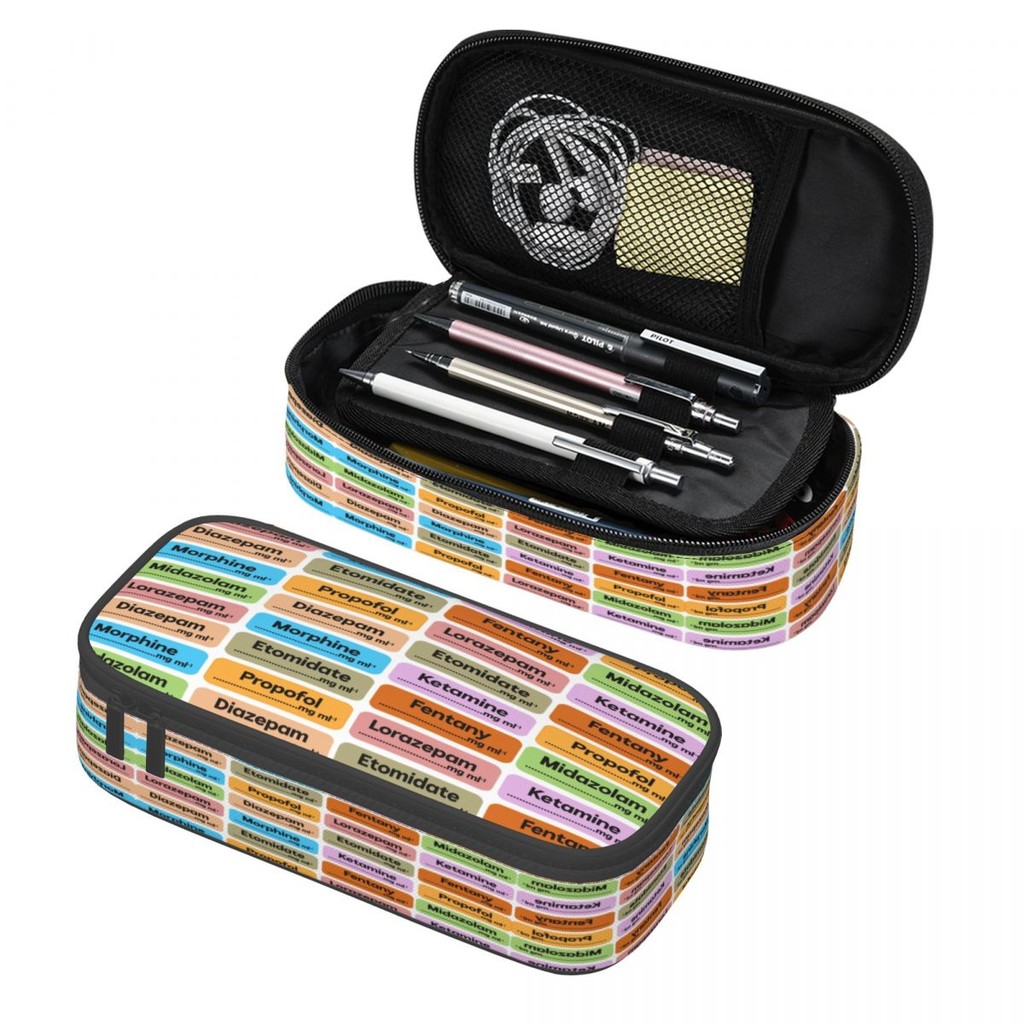 

Custom Medical Nurse Anesthesia Medication Labels Cute Pencil Case Girl Boy Large Capacity Pencil Box School Accessories