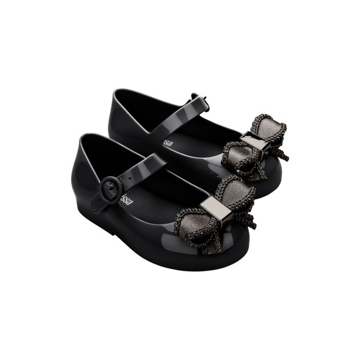 Sepatu Flat Anak Mini Melissa Sweet Love IV Bb Black/Dark Grey