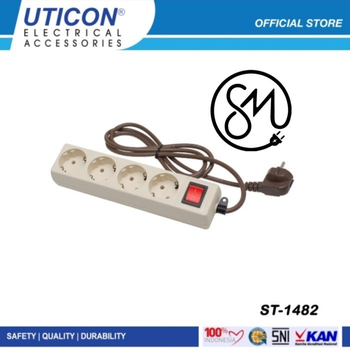 Stop Kontak Uticon ST-1482 4 lubang Cok sambung