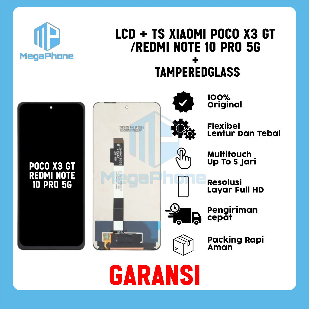 LCD + TS XIAOMI POCO X3 GT/REDMI NOTE 10 PRO 5G ORI FULLSET GARANSI