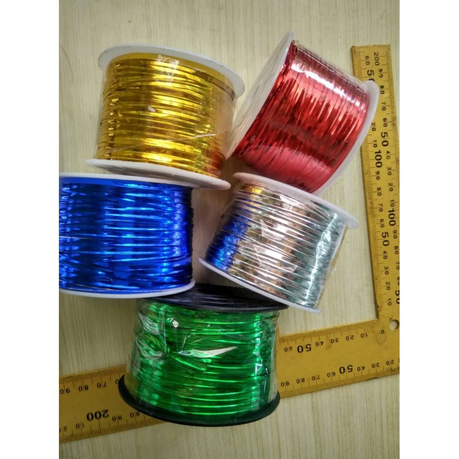 New Promo - [besty_mart3] Pita Kawat / Tali Kawat / Pita souvenir per roll - emas