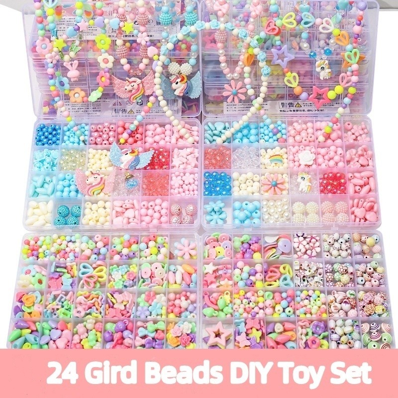 SunnyToy Mainan kreatifitas anak meronce Manik/mute/Pernak pernik Manik gelang/Manik kalung/Manik Ga