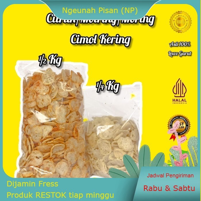 

Molring Cimol Kering Irisan Daun Jeruk 500gr Asli Garut