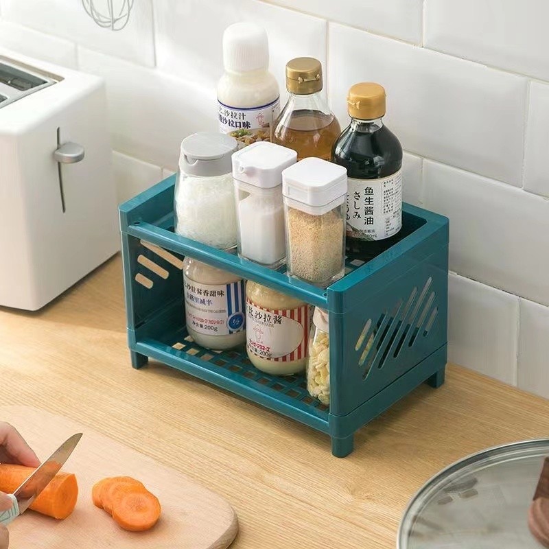 Cod Rak Serbaguna Portable Meja Kosmetik Mini/Rak Meja Kecil Multifungsi/ Rak Dapur Rak Kamar Mandi