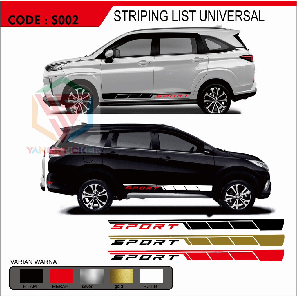 

YS STICKER CUTTING MOBIL S002 UNIVERSAL STIKER LIST PINGGIR MOBIL