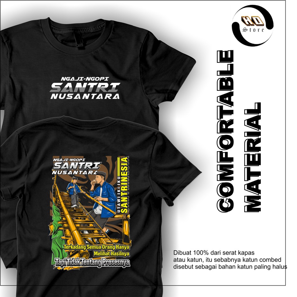 Baju Kaos Pria Ngaji Ngopi Santri Nusantara Pesona Indonesia Tshirt Distro Wanita Dewasa Kata Kata K