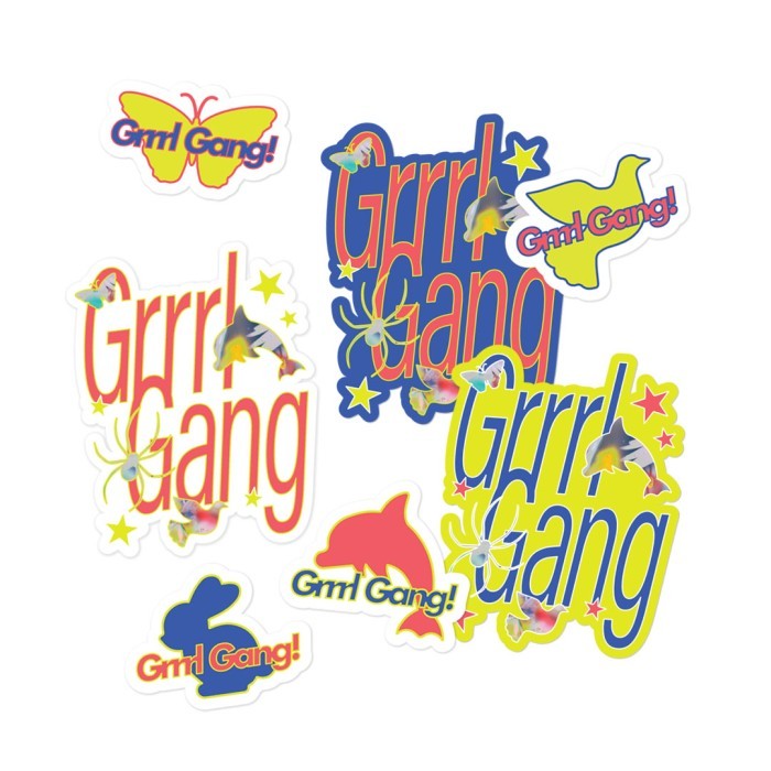 Grrrl Gang - Charcoal Logotype Spider T-Shirt - L