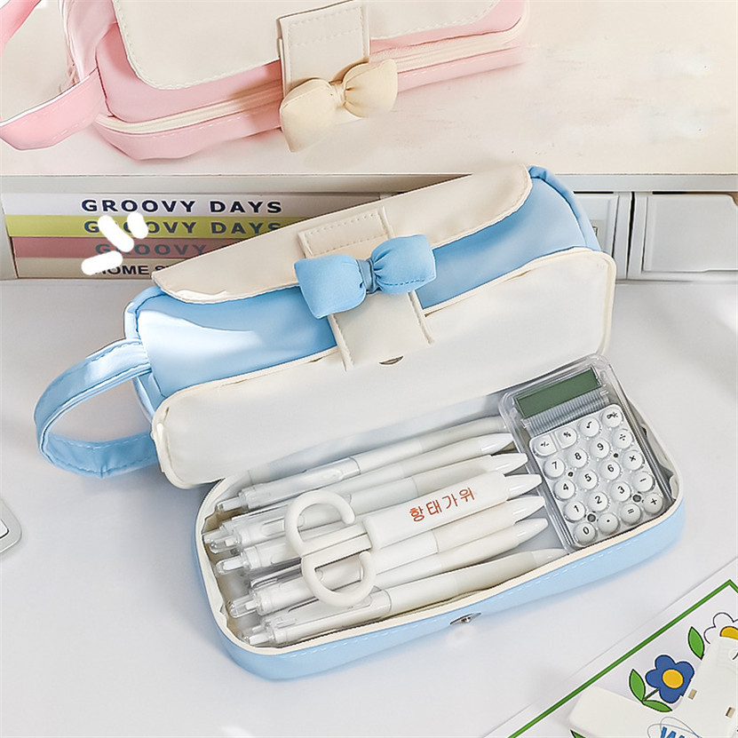 

Pencil Case Large Box Lapicera Estuche Escolar Portable Bow Pencilcases For Girl Kawaii Statioery Pouch Bags Piórnik Cute Thing
