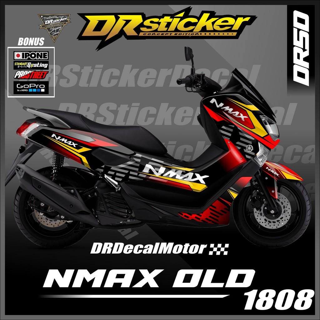 decal nmax old  stiker nmax full body lis variasi racing  decal nmax merah stiker decal custom stike