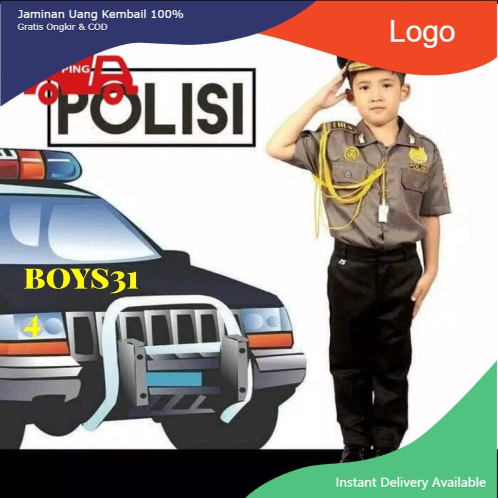 BAJU POLISI ANAK DINES/SABARNA TANGAN PENDEK