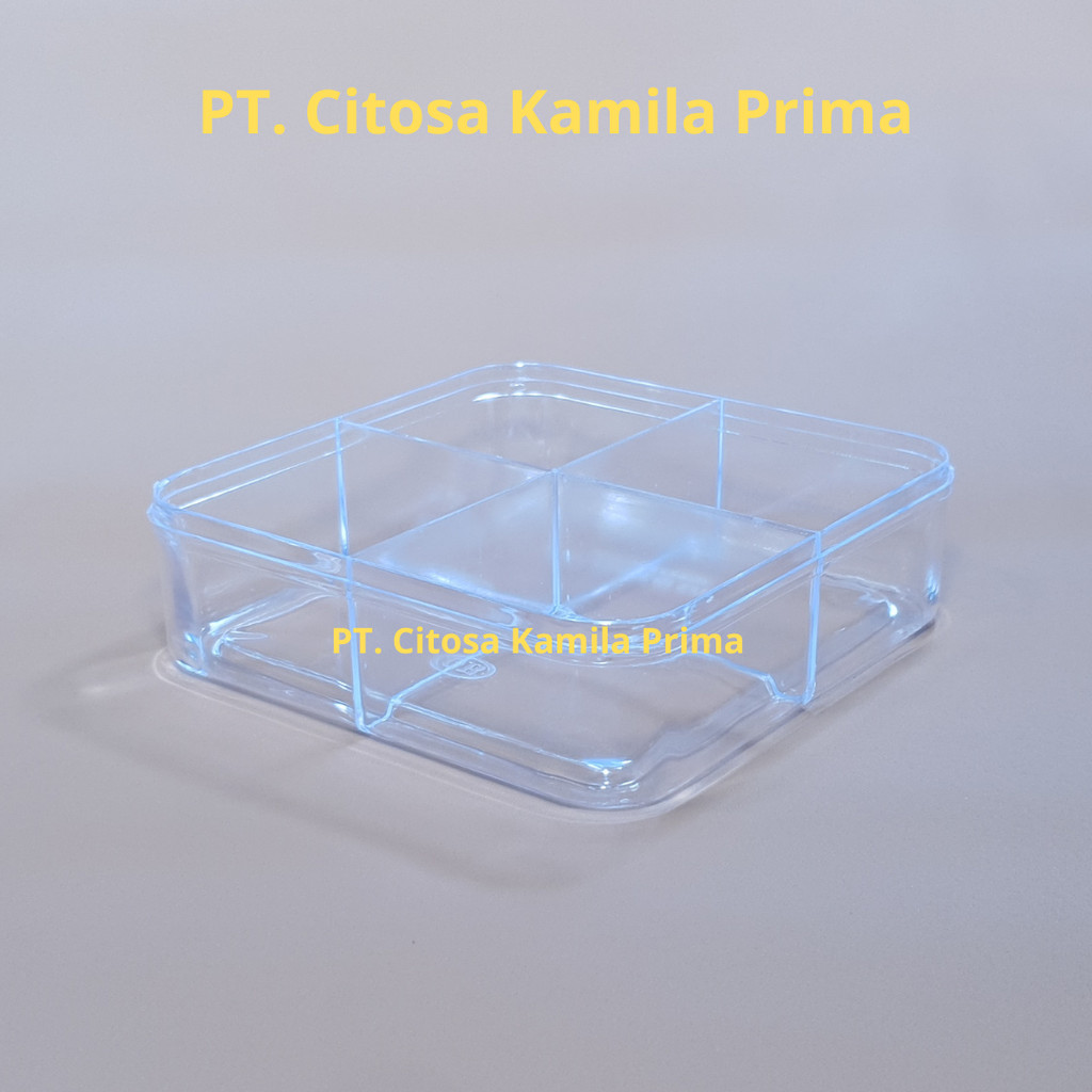 Toples Kue 500 Gr Sekat 4 Kotak / Toples Kue / Toples Acrilic / Toples Kue Kering / Toples Kue Lebar
