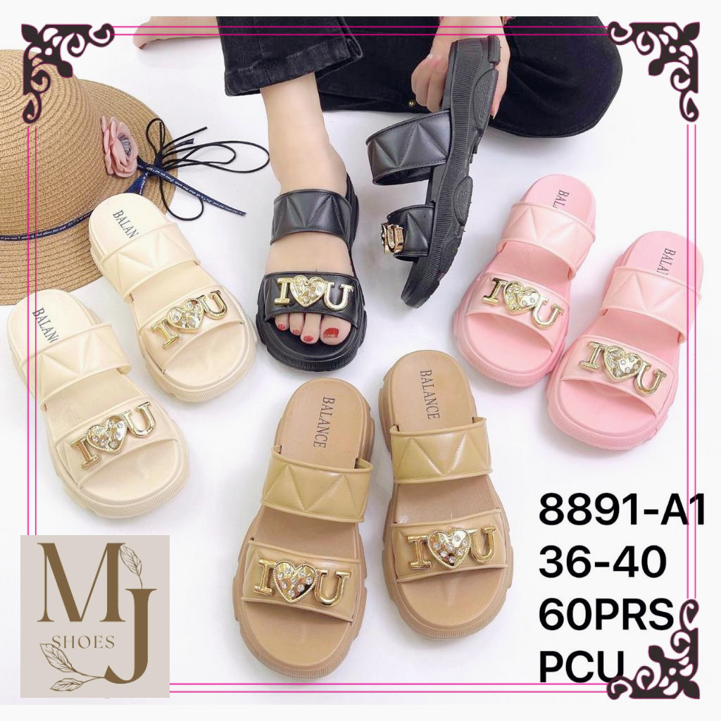 Sandal karet Wanita wedges Strap Dua Jelly Import Terbaru MJ-8891-A1