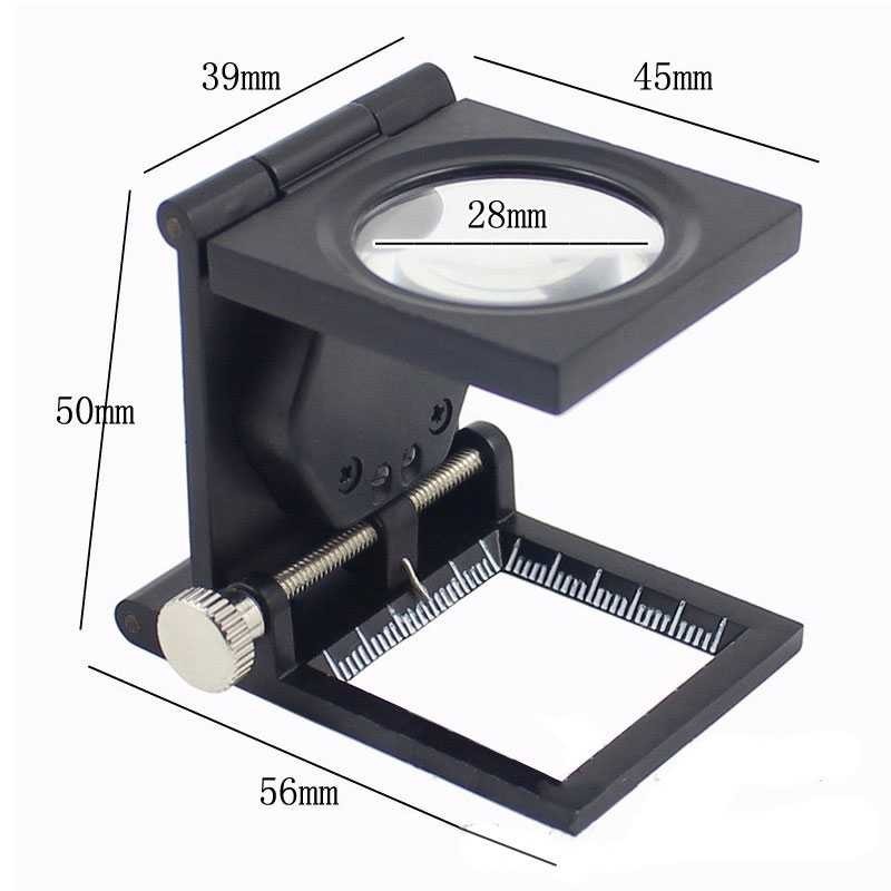 

FMSHOPP SRATE Kaca Pembesar Lipat Magnifying Glass with 2 LED 28mm 10X - SR1‼️COD‼️