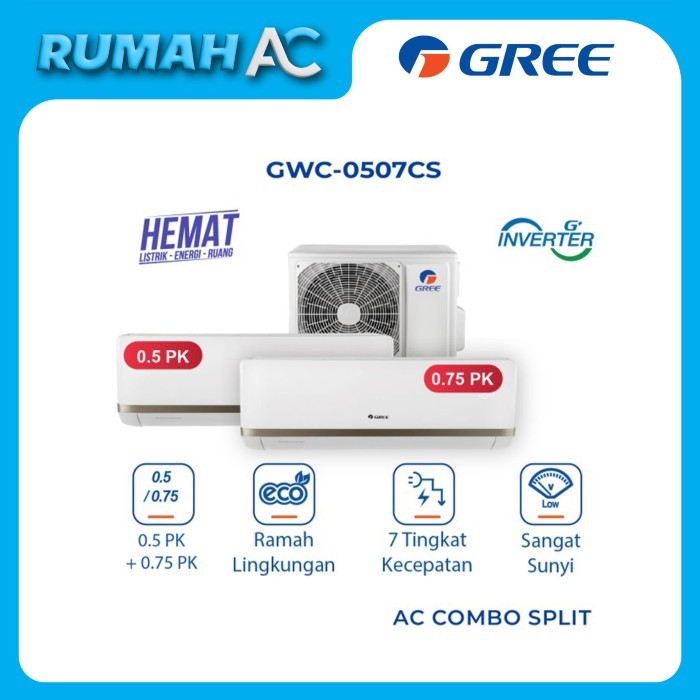 GREE AC Combo Split - Inverter - GWC-0507CS(S) - Putih