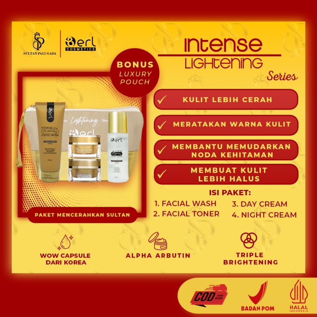 B ERL Lightening Series BERL - Paket Lengkap Perawatan Wajah 5 in 1 GLAZED SKIN