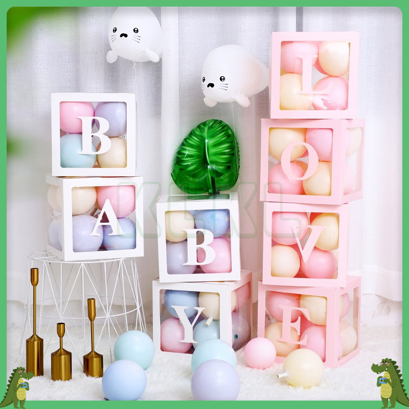 ✨ KLKL ✨ DIY Box Balon Transparan 50pcs Balon Balon Huruf Balon Dekorasi Balon Doff Balon Foil Huruf