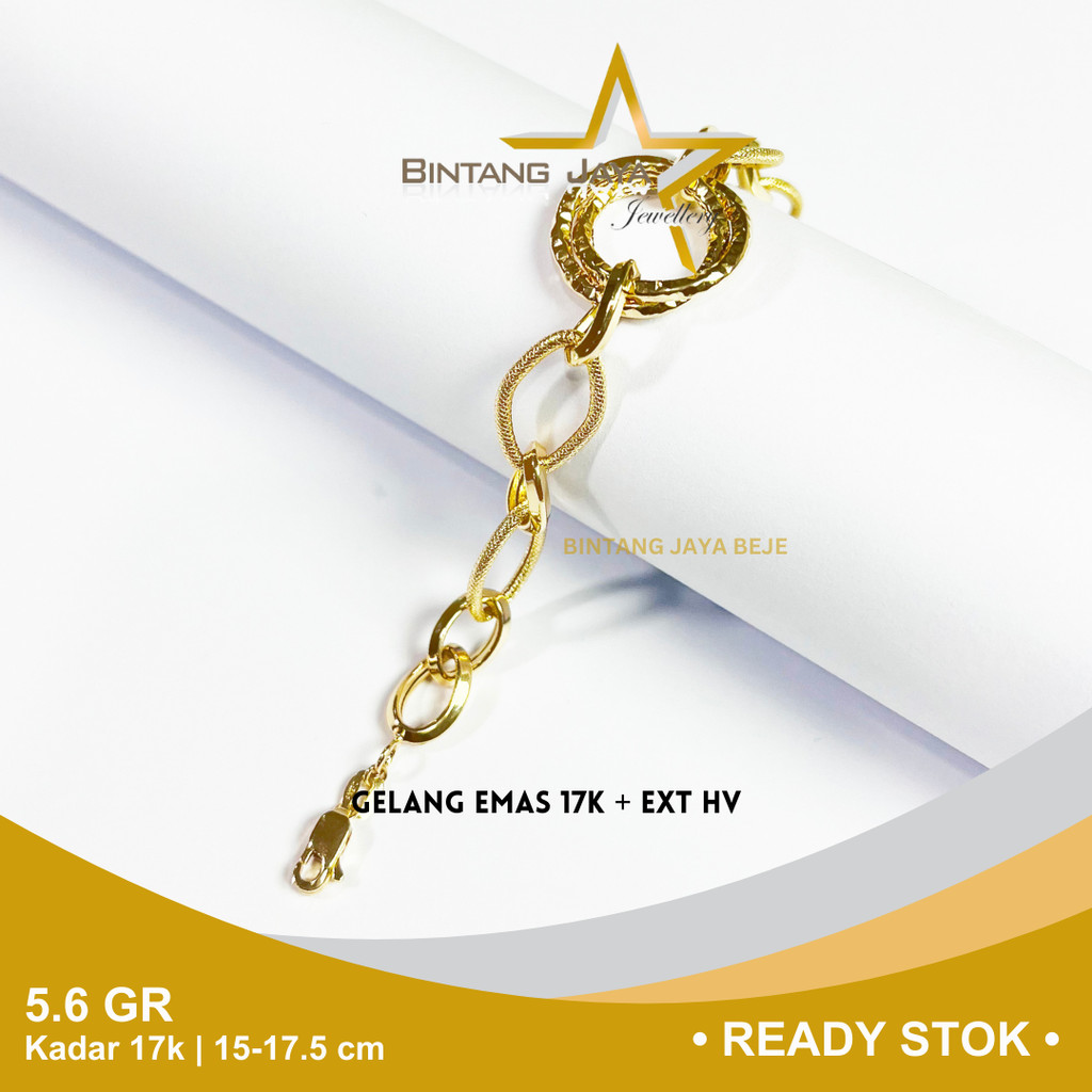 Gelang Emas Rosegold Kadar 700 16K Berat 5.6 gr gram Panjang 15 - 17.5 cm (Ada Extention) Model Rant