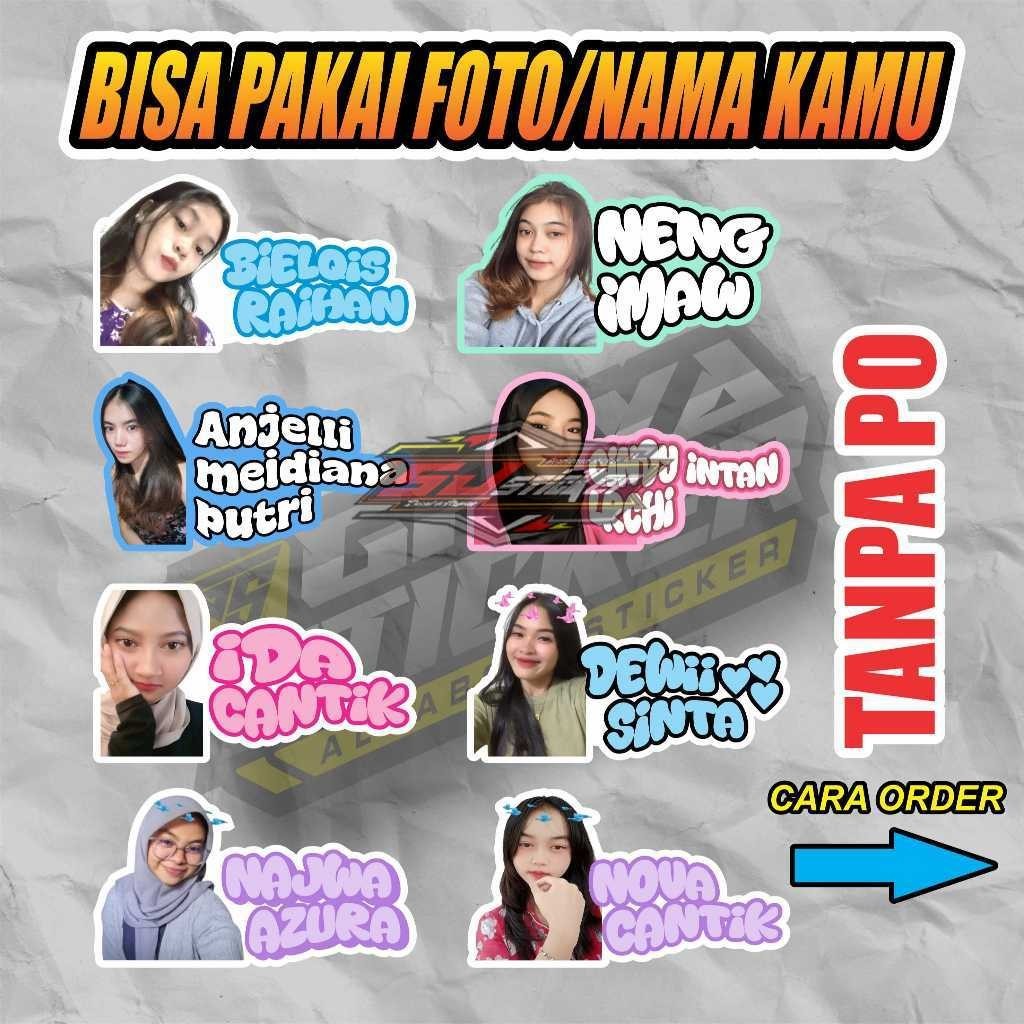 

Stiker Foto dan Tulisan Nama Custom - Cetak Photo Sticker Waterproof STIKER FOTO NAMA BUCIN