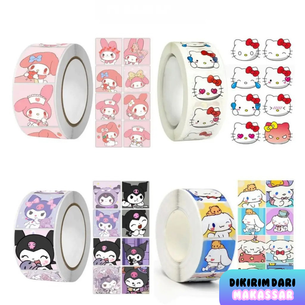 

Stiker Roll Kartun Lucu Isi 500 Lembar Sticker Roll Dekorasi Stiker Memo Motif Cartoon