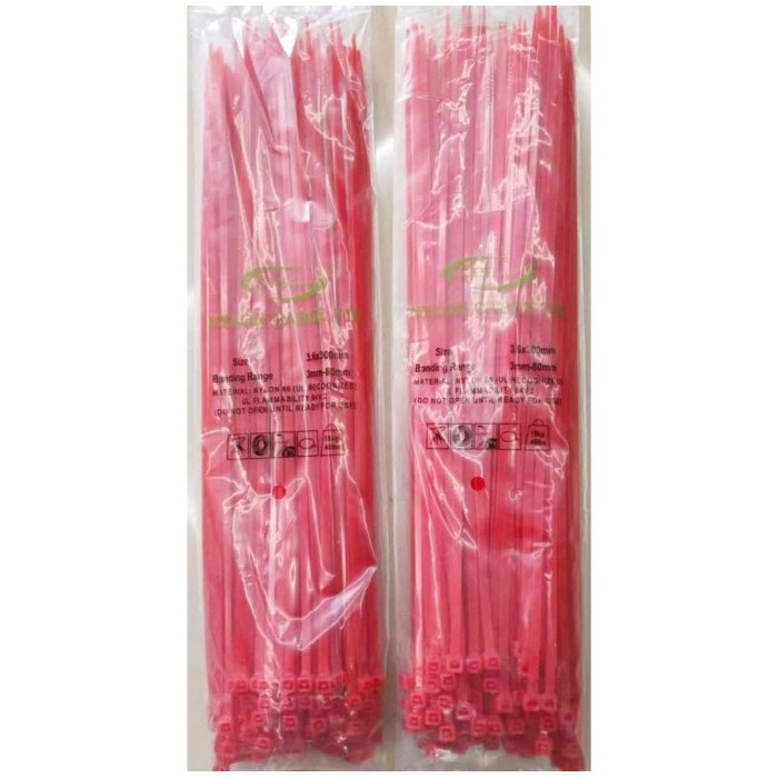 

⭐BISA COD⭐ kabel ties 3.6x300mm Warna Merah/Kuning/Biru/Hijau/Orange isi 100pcs Merah