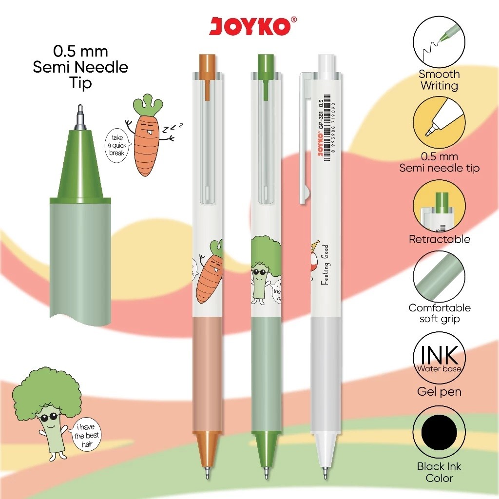 

Joyko Gel Pulpen Gel Feeling Good 0.5mm Hitam - GP-381