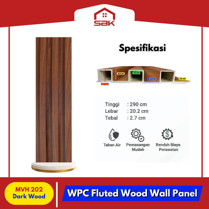 3D Fluted Wall Panel | WPC Wood Wall Panel MVH202 Mevvah