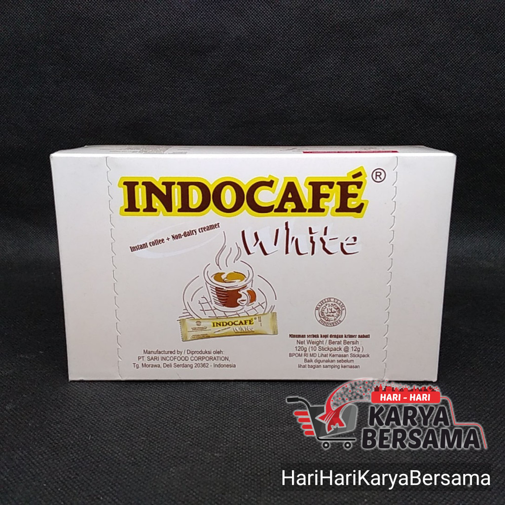 

MINUMAN KOPI BUBUK INDOCAFE WHITE COFFEE BOX 10 STICKS X 12GR