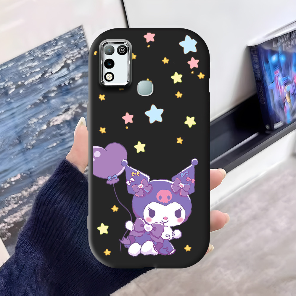 Infinix Hot 10 Play 11 Play Cute Cartoon Stars Love Pattern Silver Edge Lens Soft Silicone Phone Cas