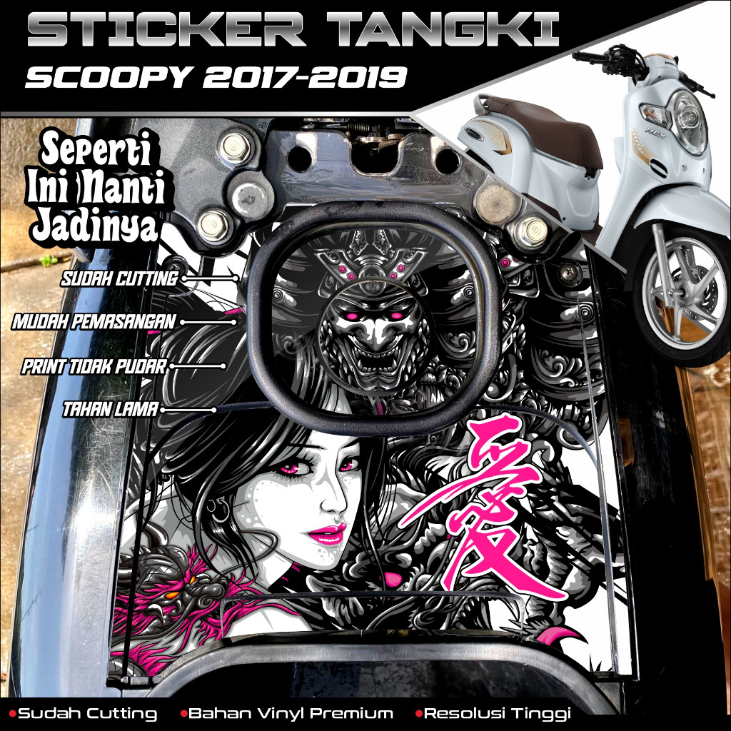 Stiker Tangki Bensin Scoopy 2017 2018 2019 Sticker Striping Tangki Bensin Scoopy