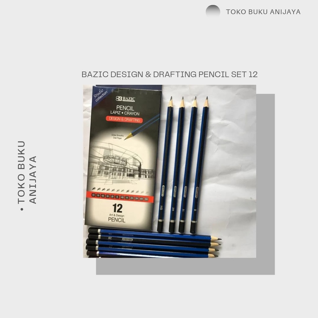 

PENSIL BAZIC DESIGN /DRAFTING PENCIL 1PACK/1LUSIN /1 SET ISI 12PCS Stationery