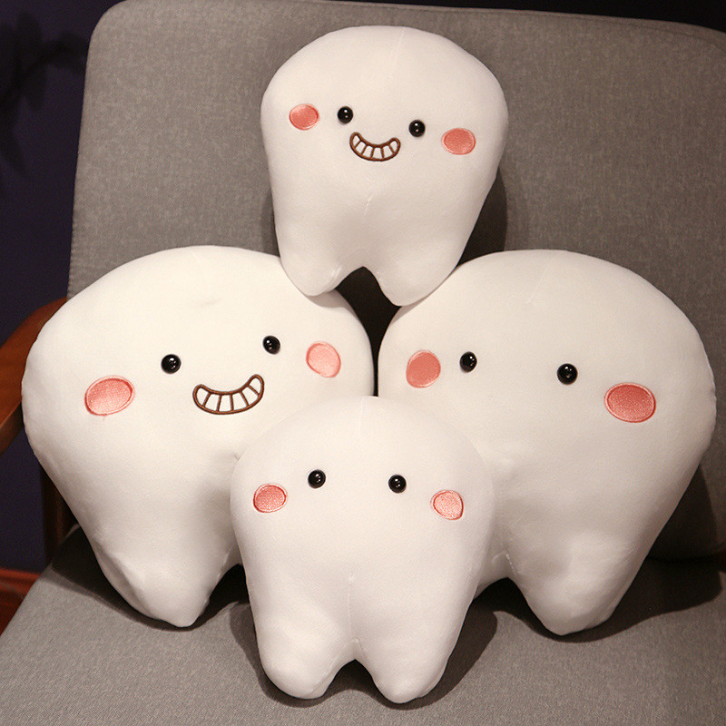 

25/35CM Simulation Tooth Plush Toys Cute White Teeth Stuffed Soft Pillow Cushion Gift For Children kids