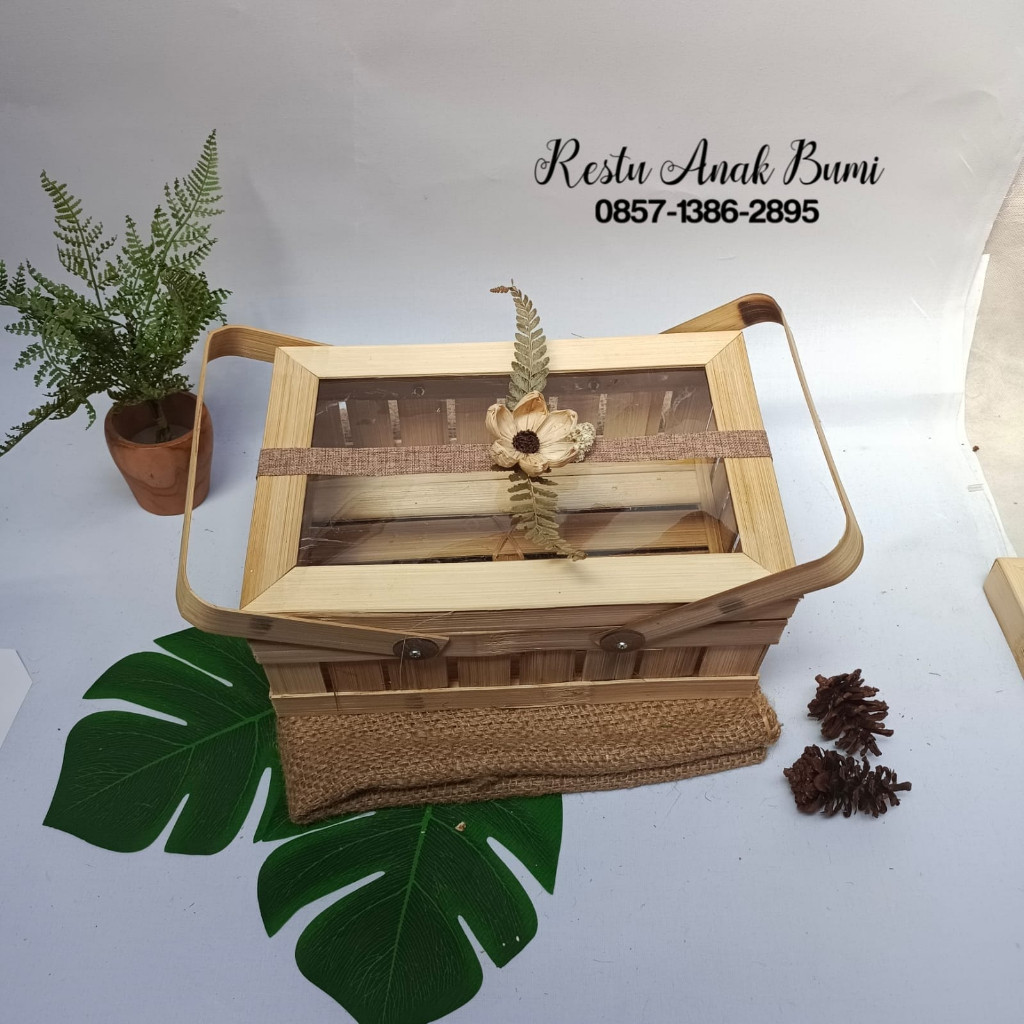 

keranjang hantaran transparan kaca 20x30cm free pita rustik /hantaran/nikahan/seserahan/hampers/bingkisan/wedding/hadiah/giftbox/keranjang/wadah makanan/gift/sembako/roti/cake/nasi/catering/nasi box/food/lamaran/tradisi/craft