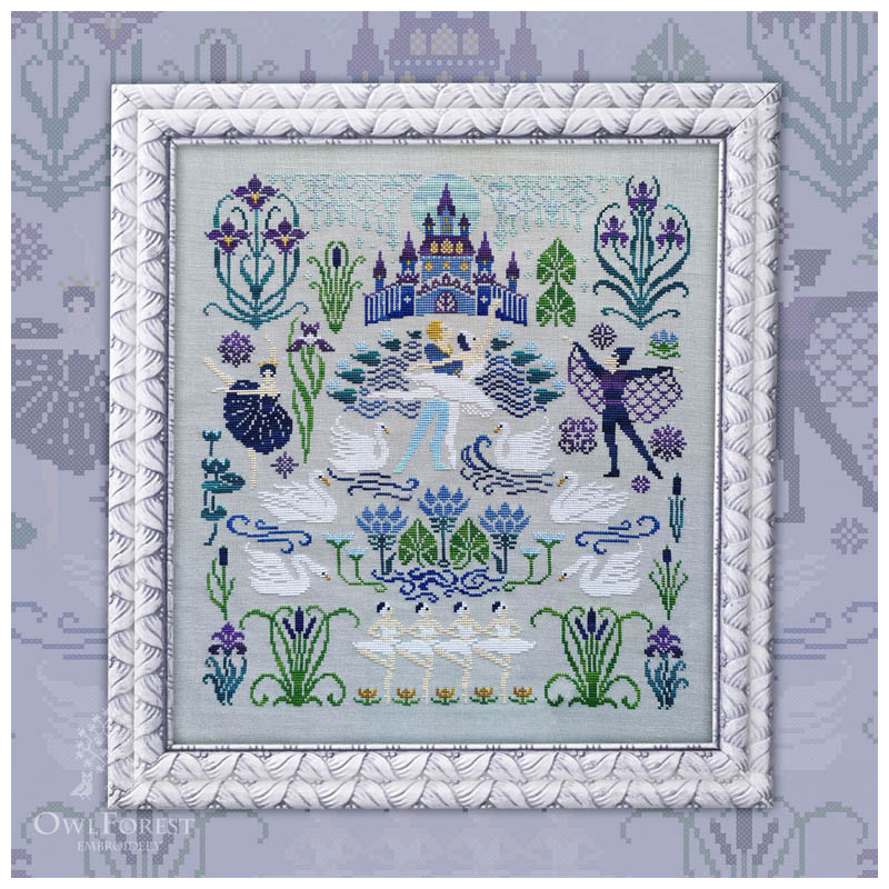 

TOP Quality Counted Cross Stitch Kits Embroidered Home Decoration Swan Lake，Dancing men and women OwlForest