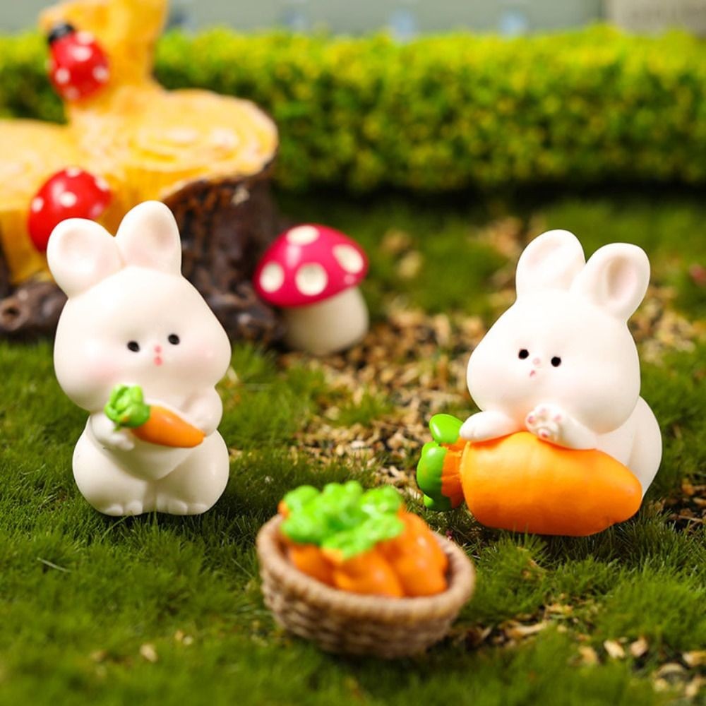 

Gardening Accessories Cute Rabbit Micro Ornaments Resin Mini Bunny Miniature Figurines Cartoon DIY Rabbit Toys Office