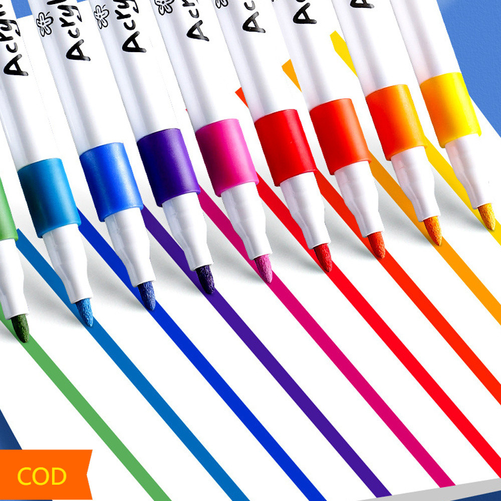 

（COD） Pen Akrilik Marker Warna Cepat Kering Tahan Air / Spidol Acrylic Painter / Menggambar Kreativitas Seni Edukasi Anak