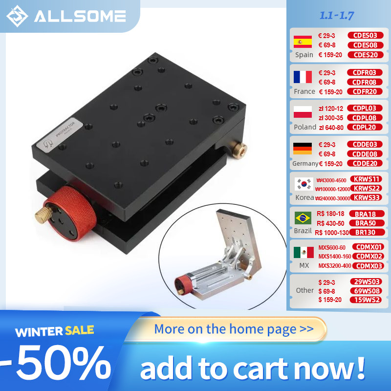 

ALLSOME Adjustable Angle Tilt Hole Puncher Multi Woodworking Aluminum Alloy Positioning Fixture