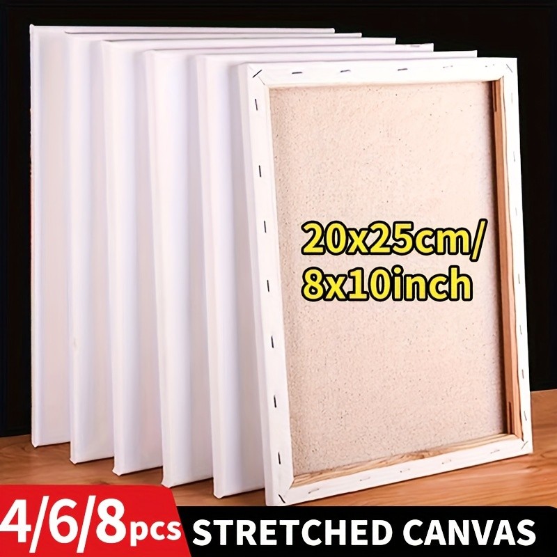 

4/6/8pcs Marie's Canvas for Painting Bulk 20x25cm/8x10in,Blank Rectangular Framed Boards,for Acrylic,Oil,Gouache,Artists,Adults