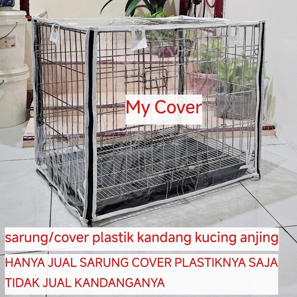 LETERSHOP Sarung Kandang Kucing / Cover Kandang Kucing / Plastik Pelindung Kandang / Cover Pelindung