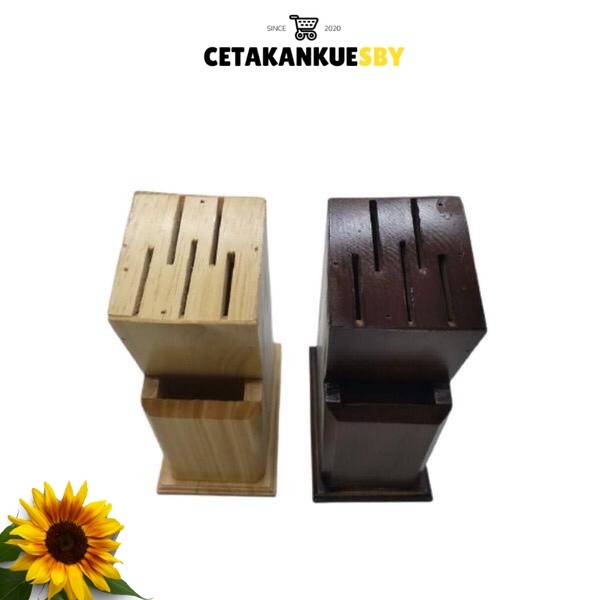 (CKS) Tempat Pisau Dapur Kayu | Wadah Pisau Dapur Kayu