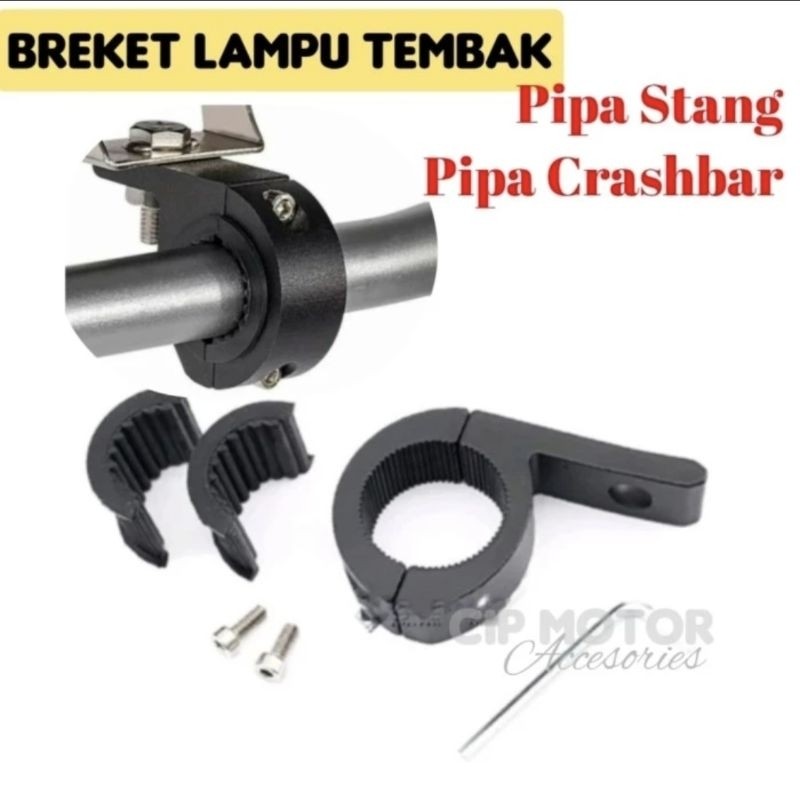 Breket Dudukan Lampu Pipa Stang Crashbar Tubular Breket Lampu Tembak aksesories motor