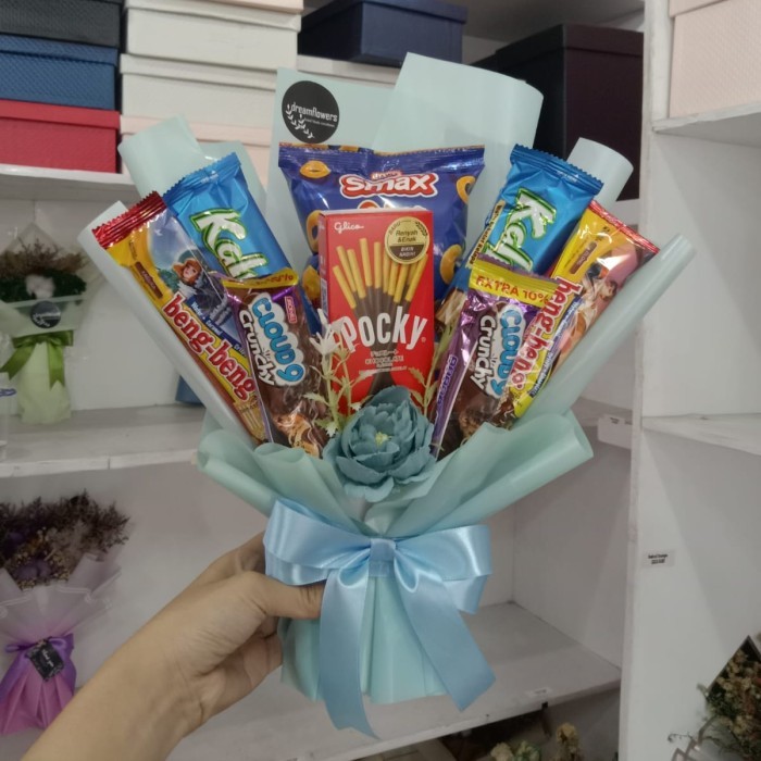 

Hadiah populer buket Snack ukuran 40cm - Untuk laki-laki dan perempuan buket makanan populer