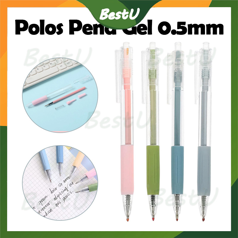 

Gel Pen Pulpen Gel Retractable 5 Warna 0.5mm/Warna Warni Bolpoint Polos