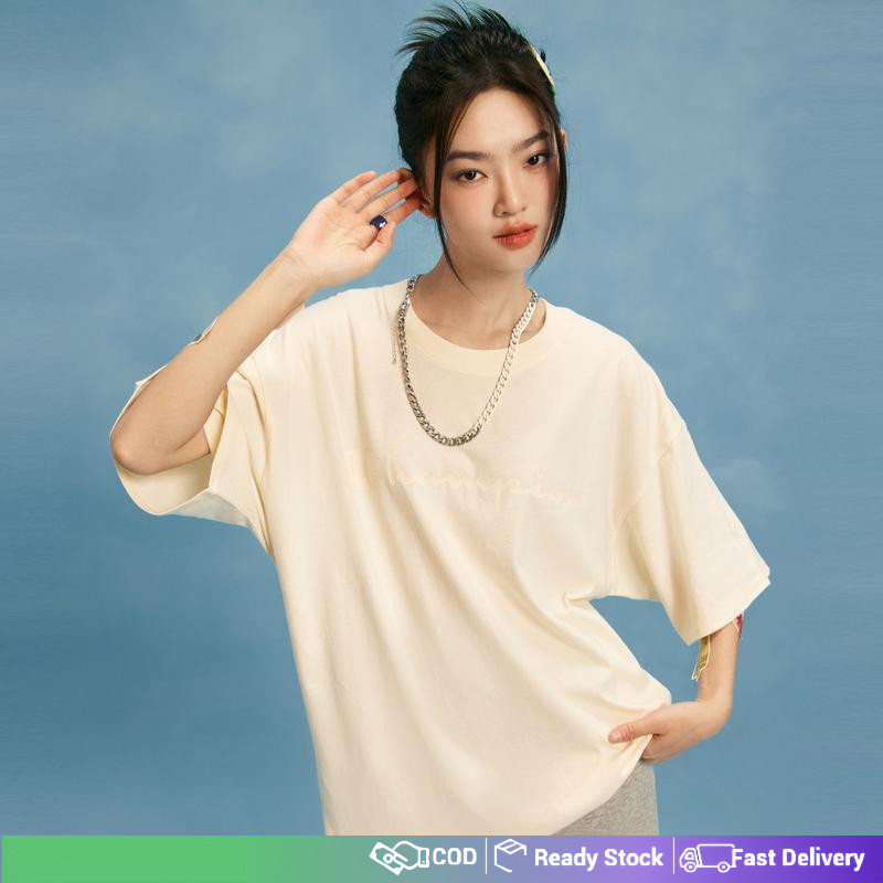 Champion Champion Short-Sleeved T-shirt Men's and Women's New Pure Cotton Casual Offset Printing Cou