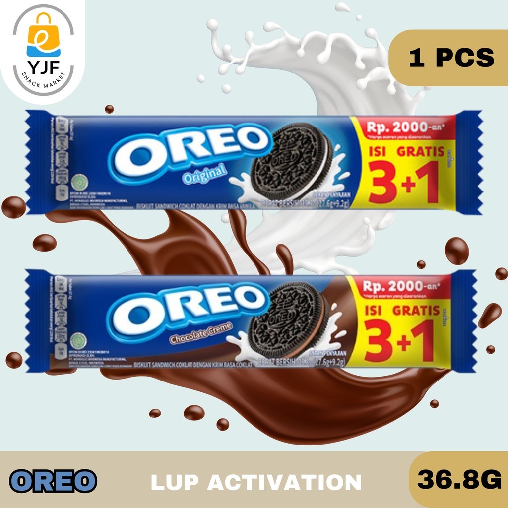 

Oreo Lup Activation Biscuit Sandwich / Biskuit / Kue / Rasa Cream Vanilla / Chocolate 36.8 g 1 PCS